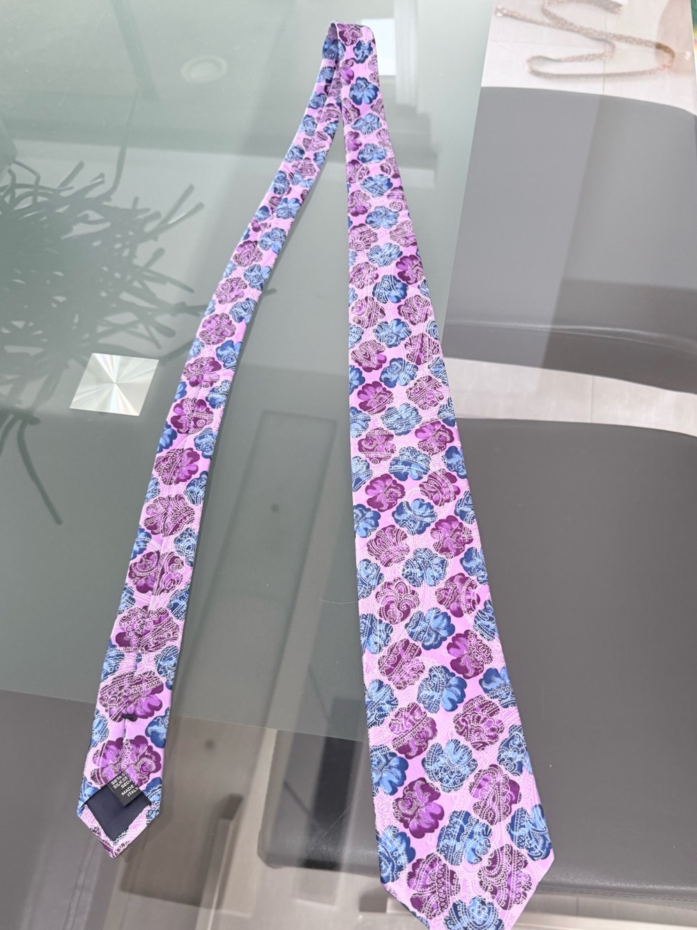 Floral Pink & Blue Silk Tie Zegna